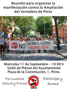 Reunión para la organización de la manifestación contra la ampliación del vertedero de Pinto